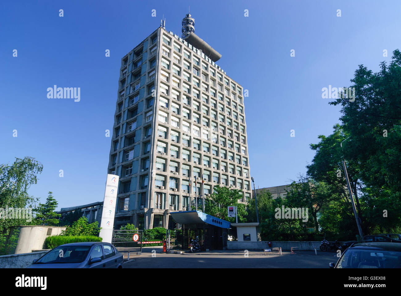 Bâtiment principal de la télévision roumaine, Bucarest Roumanie Bucuresti Banque D'Images