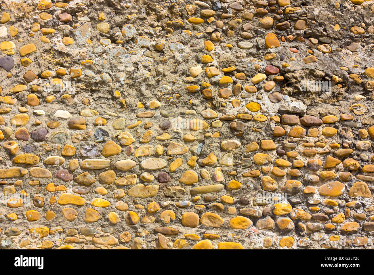 Mur avec de petites pierres Banque D'Images