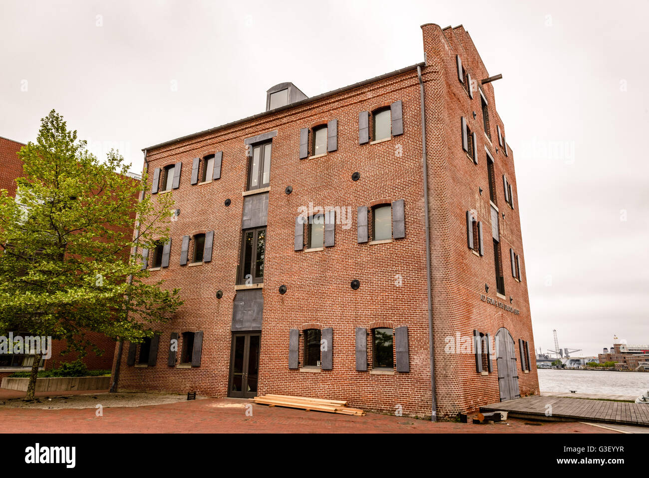 Entrepôt restauré 1840, Frederick Douglass - Isaac Myers, Parc Maritime de Fells Point, Baltimore, MD Banque D'Images