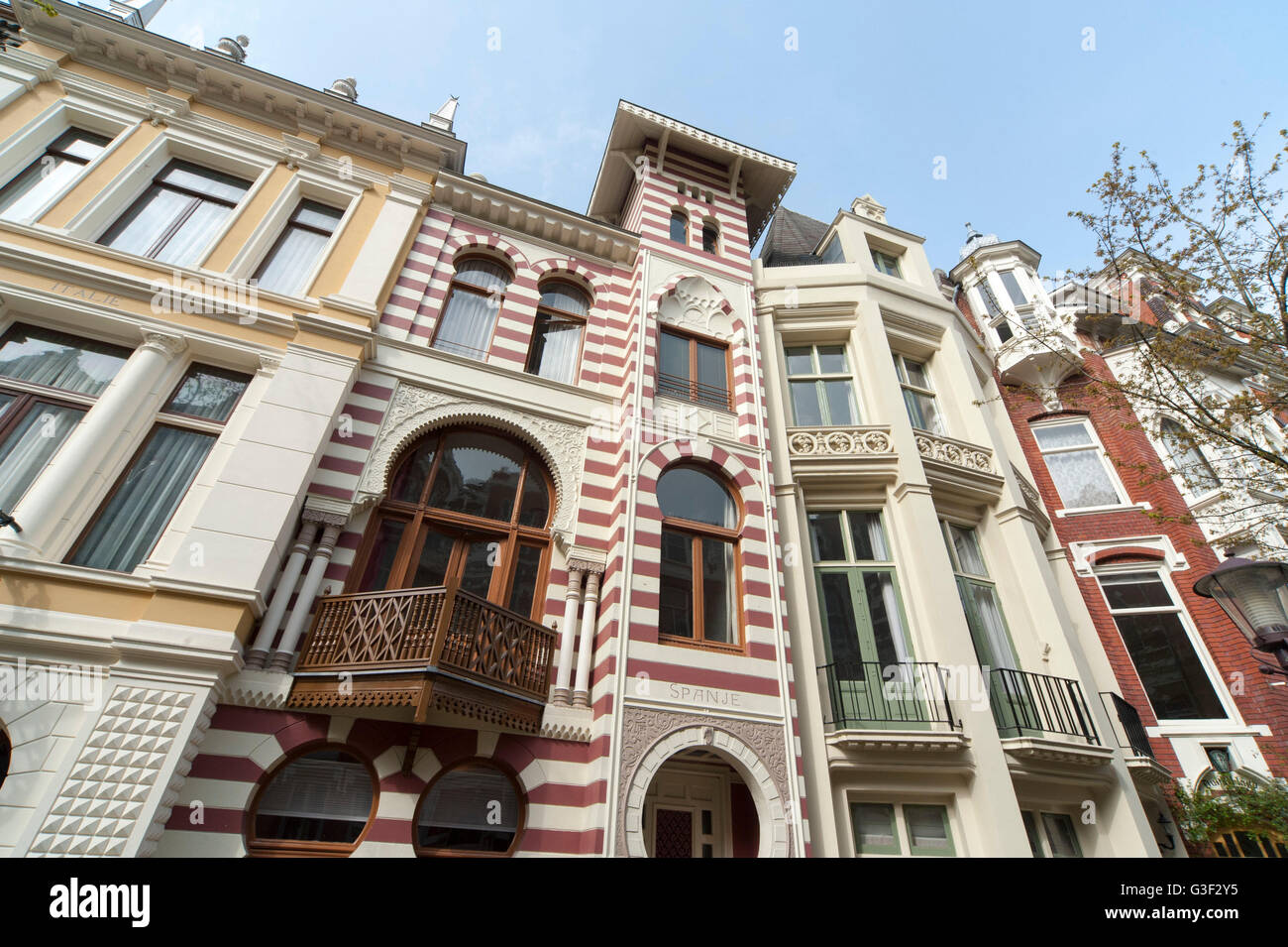 Zevenlandenhuizen , Roemer Visscherstraat, Amsterdam, Hollande, Pays-Bas Banque D'Images