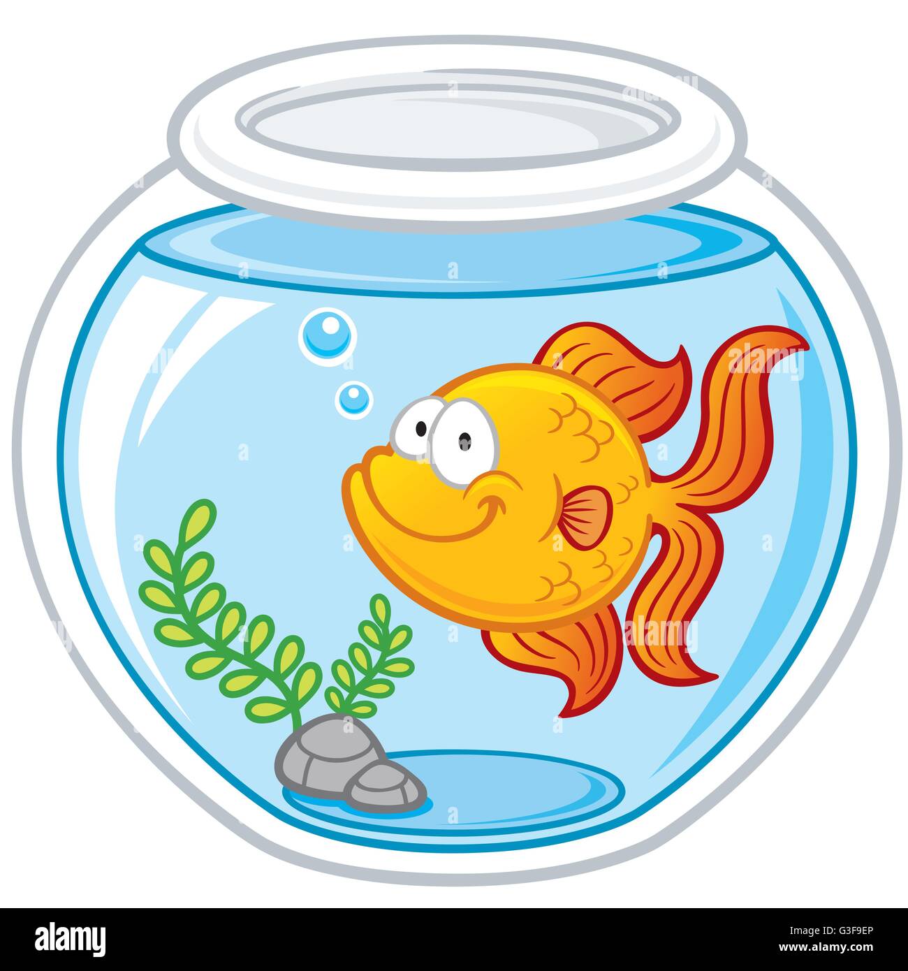 Vector illustration de poissons rouges dans un bol Illustration de Vecteur
