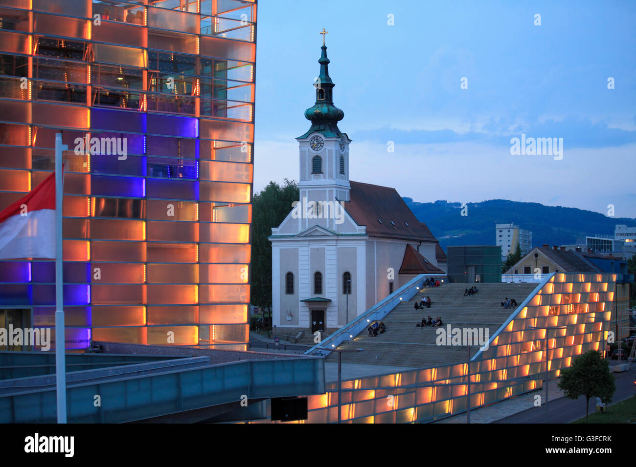 L'Autriche, Haute Autriche, Linz, Ars Electronica Center, Banque D'Images