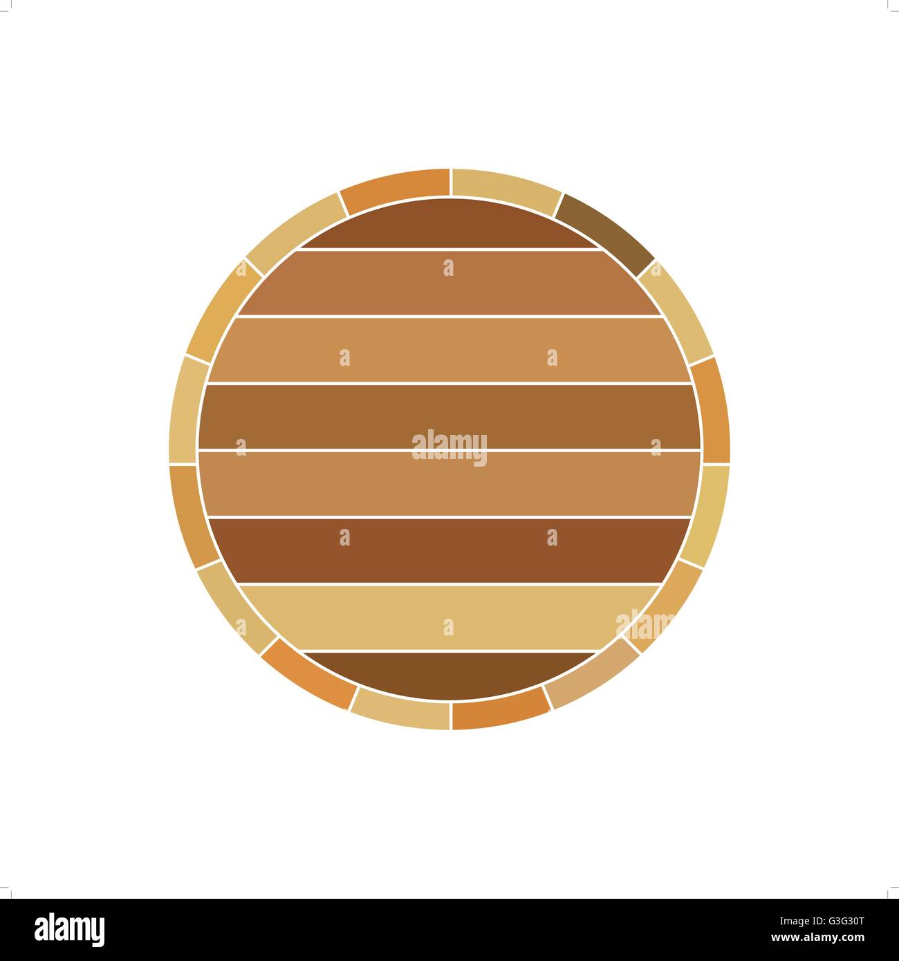 Vin en bois baril brun vecteur profil illustration isolé sur fond blanc. Illustration de Vecteur