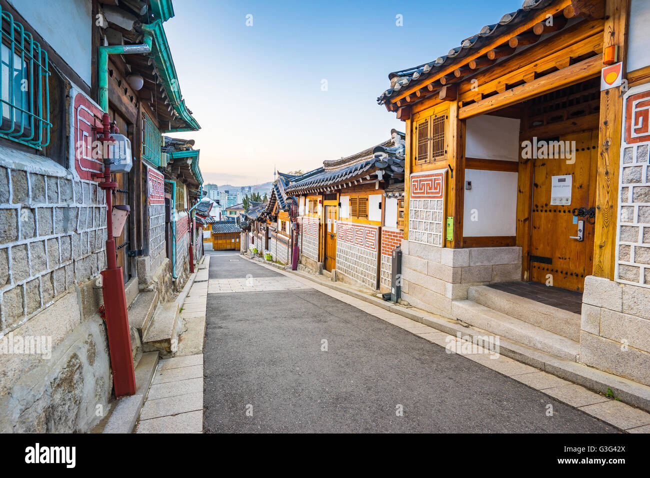 Le village de Bukchon Hanok à Séoul, Corée du Sud. Banque D'Images