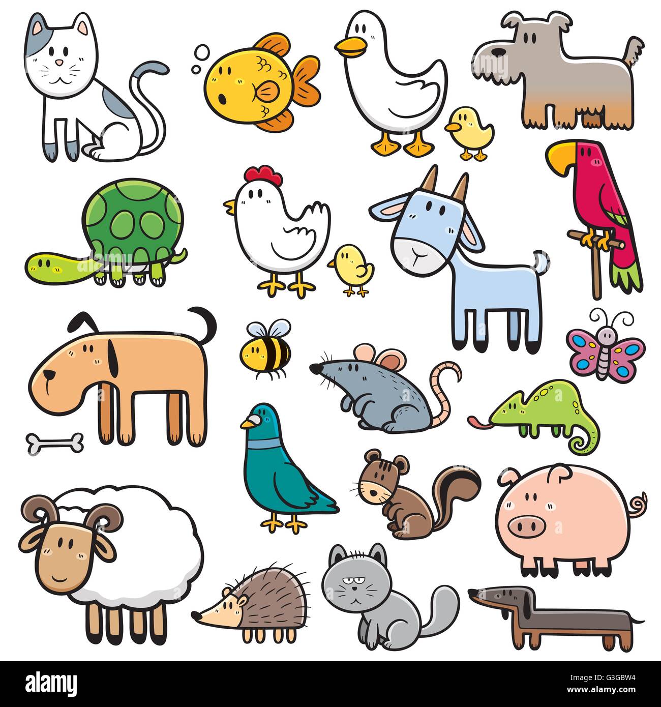 Vector Illustration d'animaux Cartoon Illustration de Vecteur