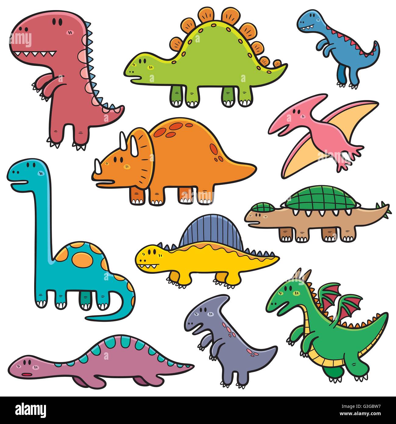 Illustration Vecteur de dinosaures de personnages de dessins animés Illustration de Vecteur