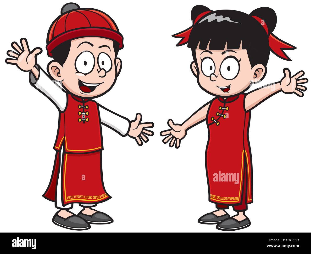 Illustration Vecteur de dessin animé pour les enfants chinois Image