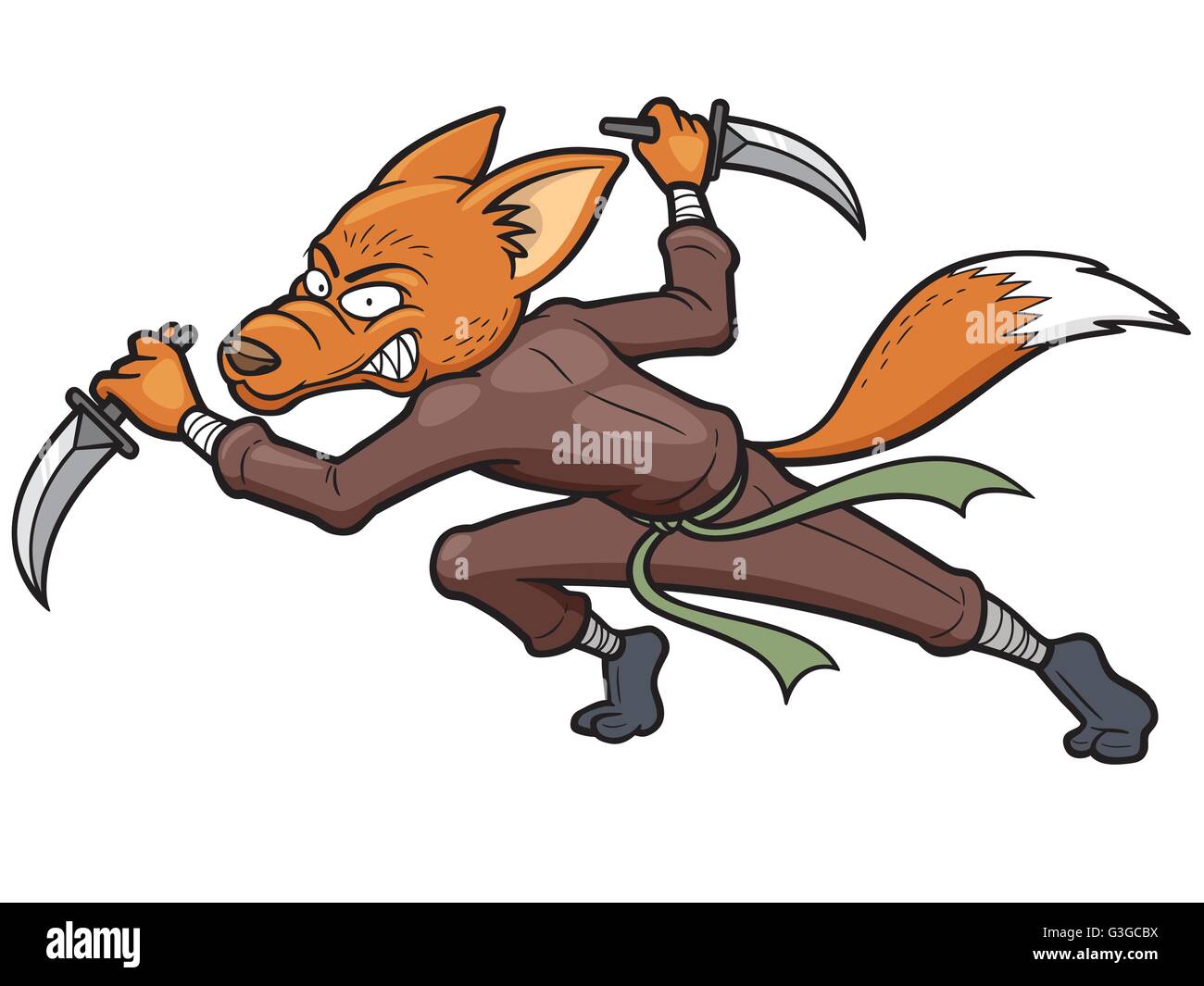 Cartoon Vector illustration de Fox Ninja Illustration de Vecteur