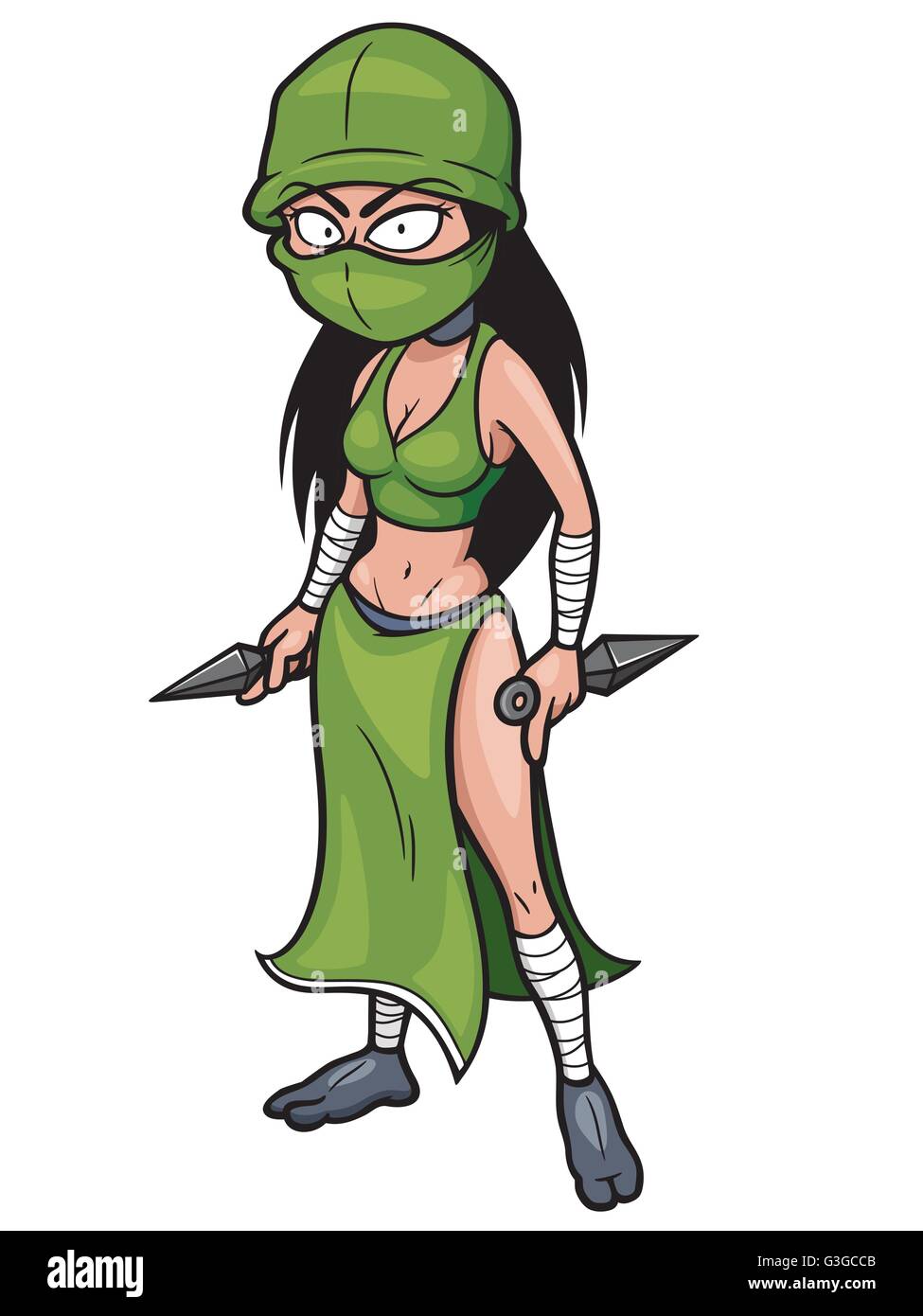 Illustration Vecteur de Cartoon Femme Ninja Illustration de Vecteur
