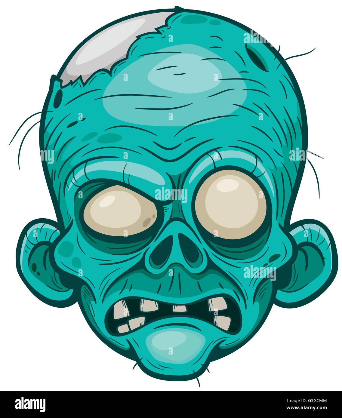 Vector illustration de Cartoon face zombie Illustration de Vecteur