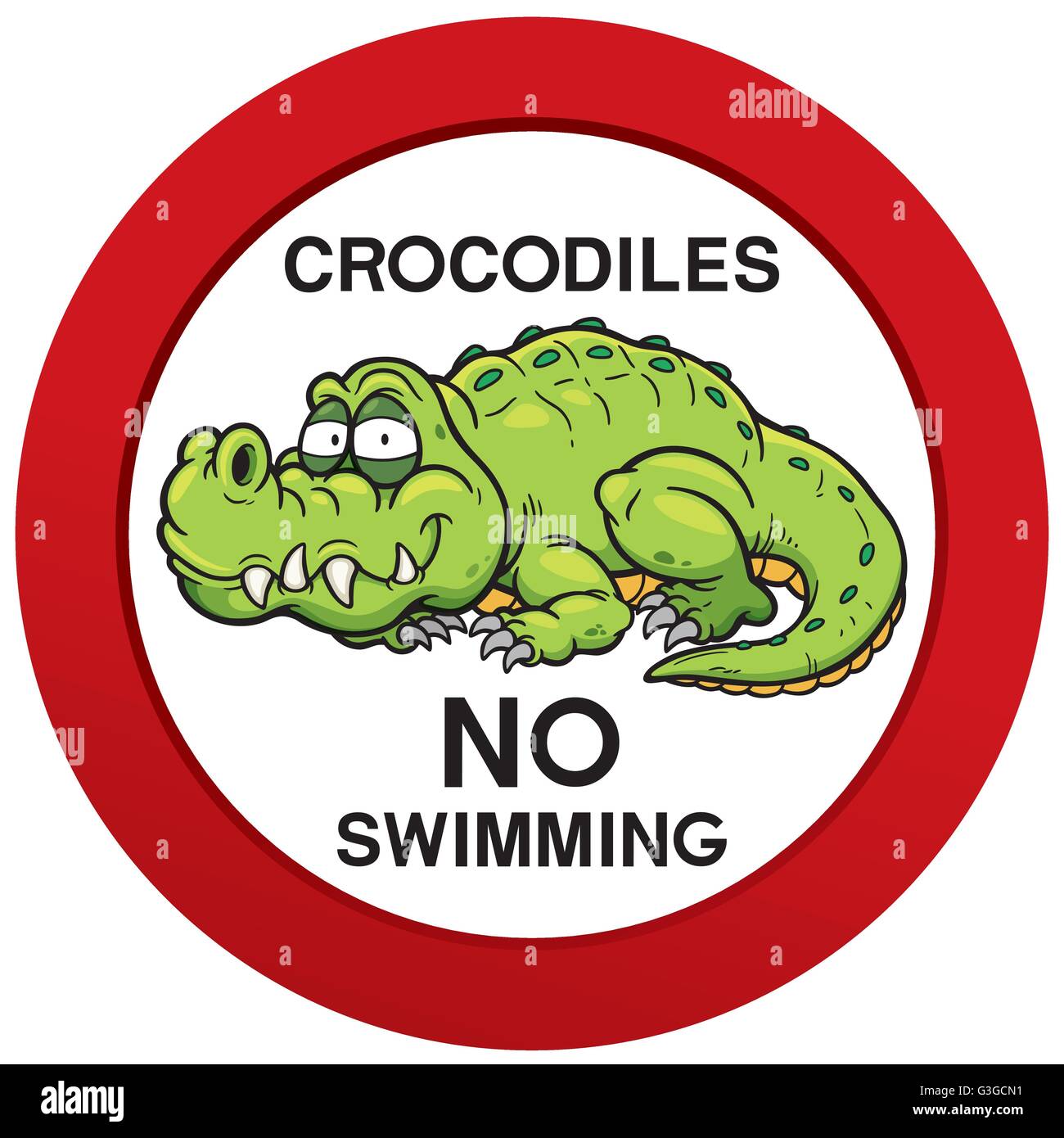 Illustration Vecteur de danger crocodiles aucun signe de natation Illustration de Vecteur