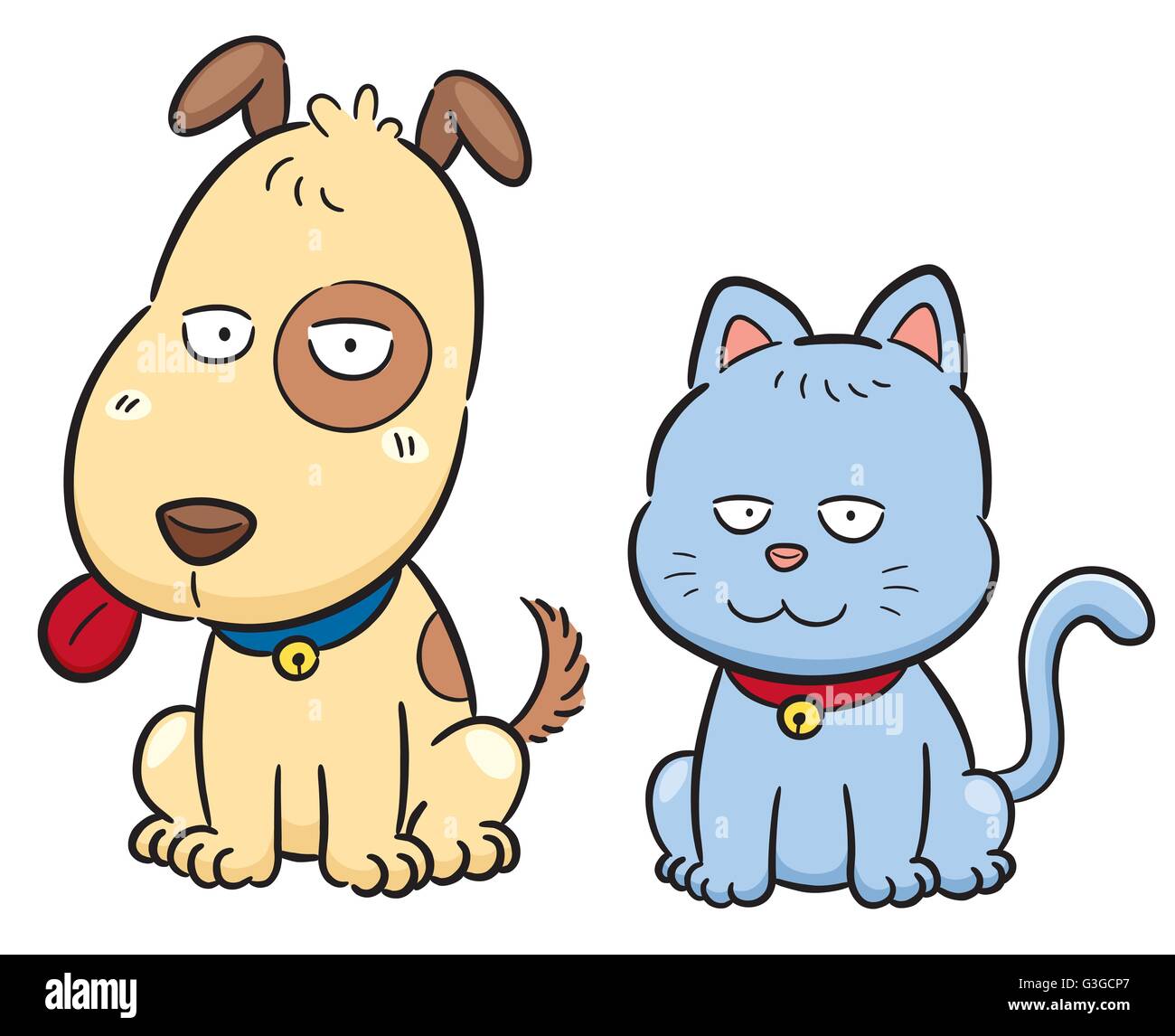 Cute sitting dog cartoon illustration Banque d'images détourées - Alamy
