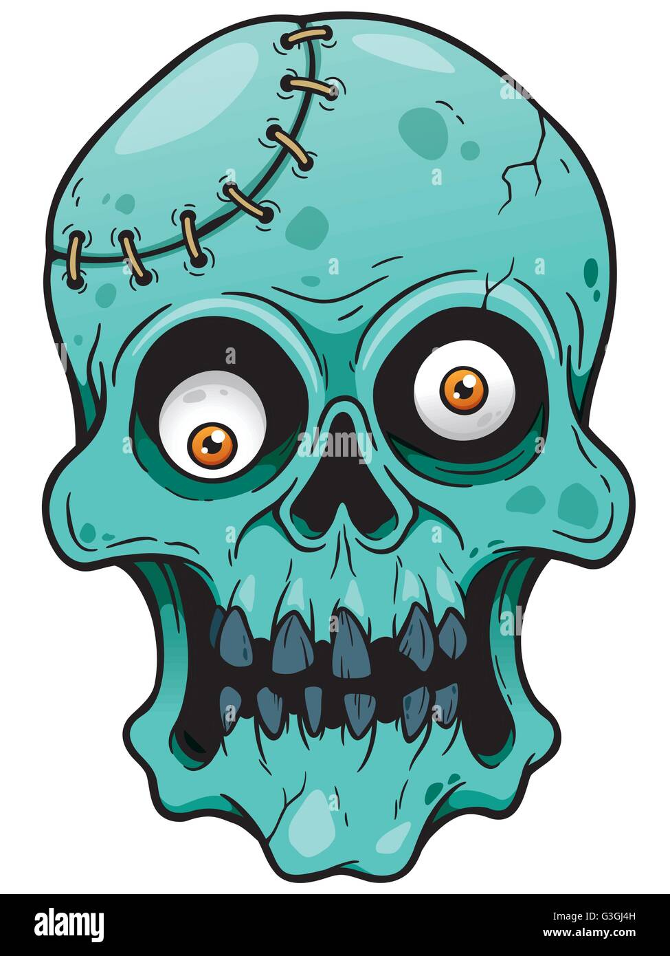 Vector illustration de Cartoon face Zombie Illustration de Vecteur