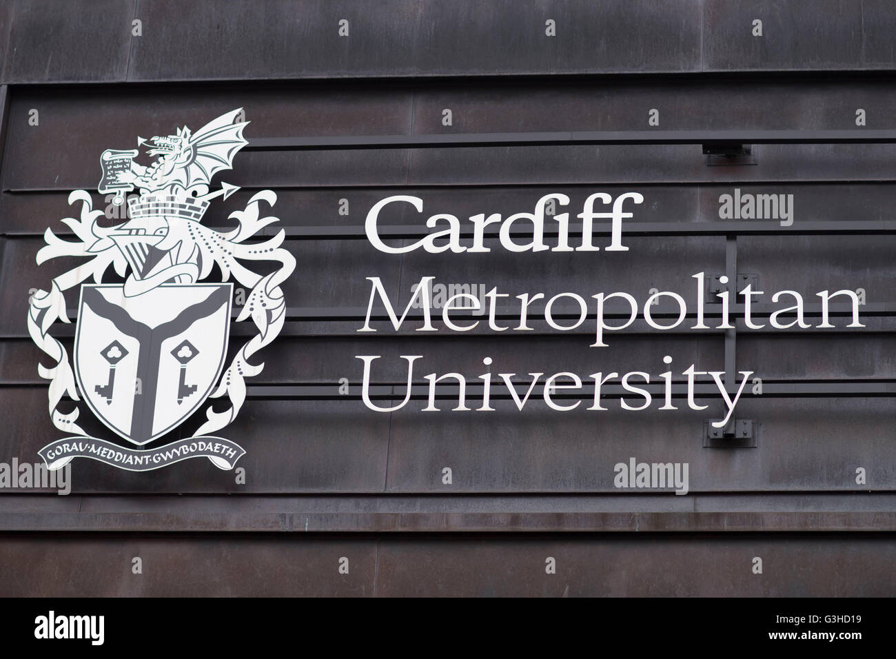 Cardiff Metropolitan University logo sign Banque D'Images