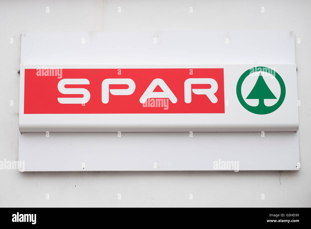 Spar Dépanneur boutique sign logo. Banque D'Images