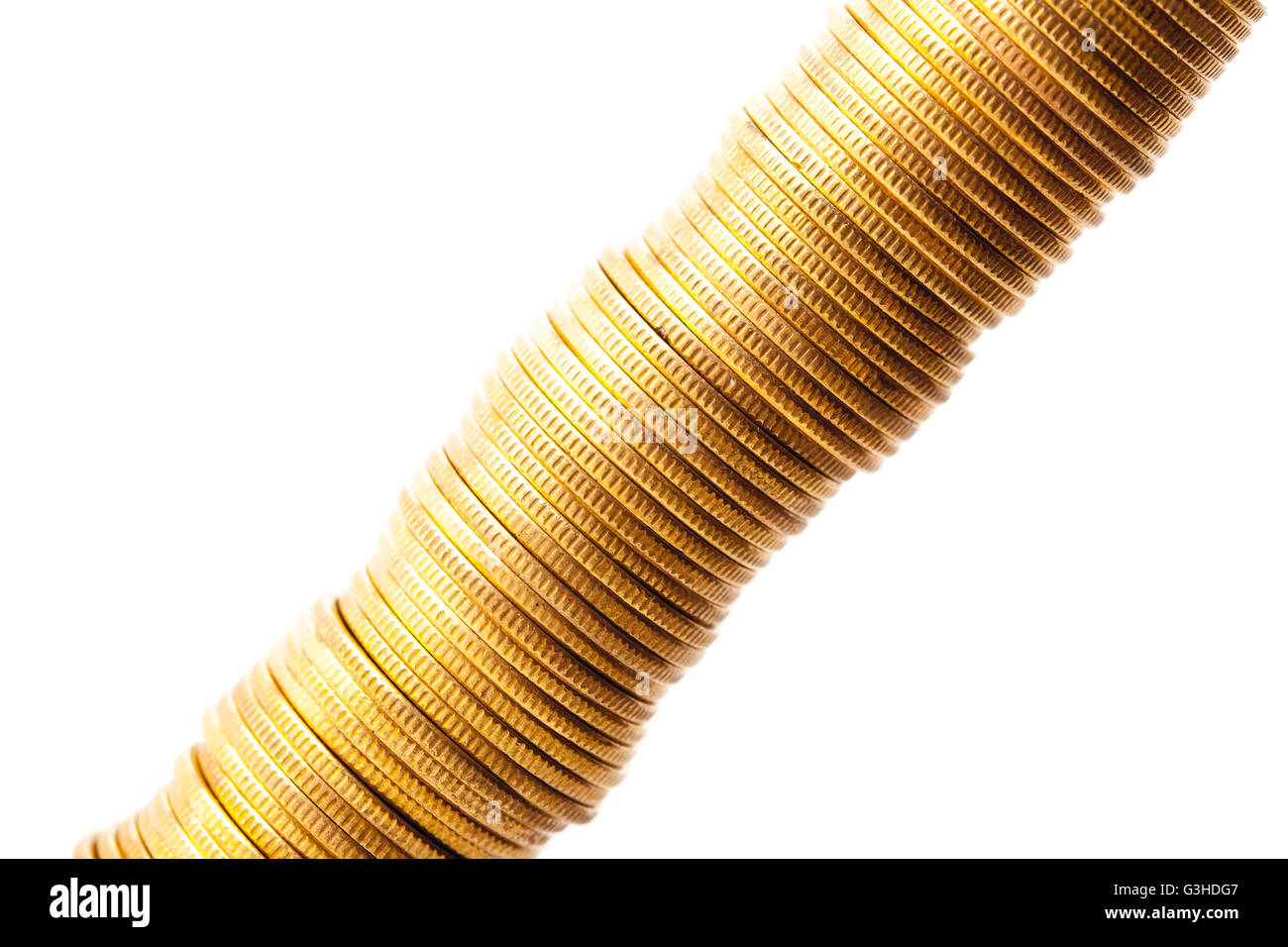Coin stack isolated on white Banque D'Images