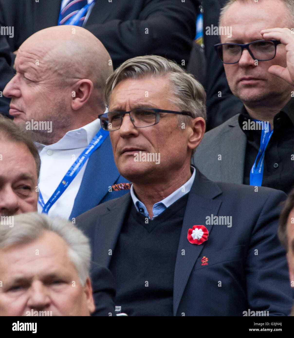 Varsovie, Pologne. 09Th Mai, 2016. Manager de l'équipe nationale de Pologne, Adam Nawalka durant la finale de la Coupe de Pologne entre Legia Warszawa et Lech Poznan au Stade National de Varsovie. Lech Poznan bat Legia Warszawa, 1-0. © Mateusz Wlodarczyk/Pacific Press/Alamy Live News Banque D'Images