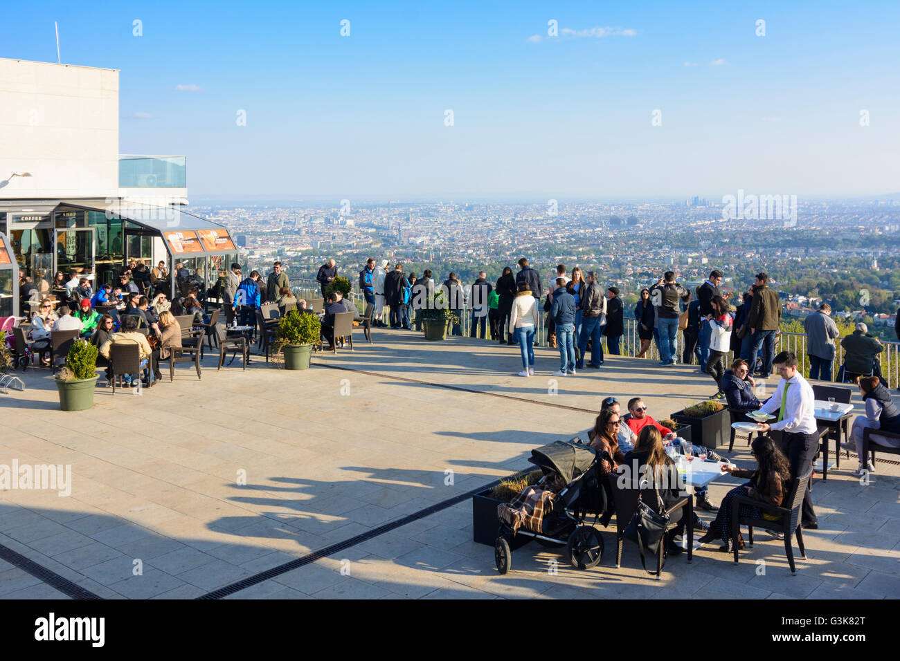 Vue du sommet mondial de Kahlenberg Vienne, Autriche, Wien, 19., Wien, Vienne Banque D'Images