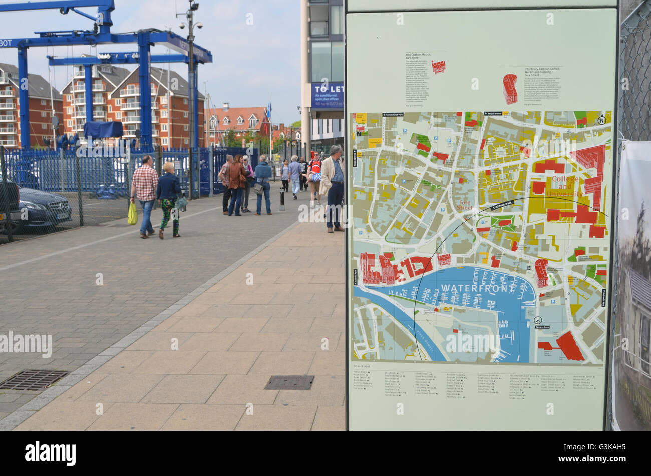 Bord de l'eau, stations d'Ipswich, Suffolk 2016 Banque D'Images