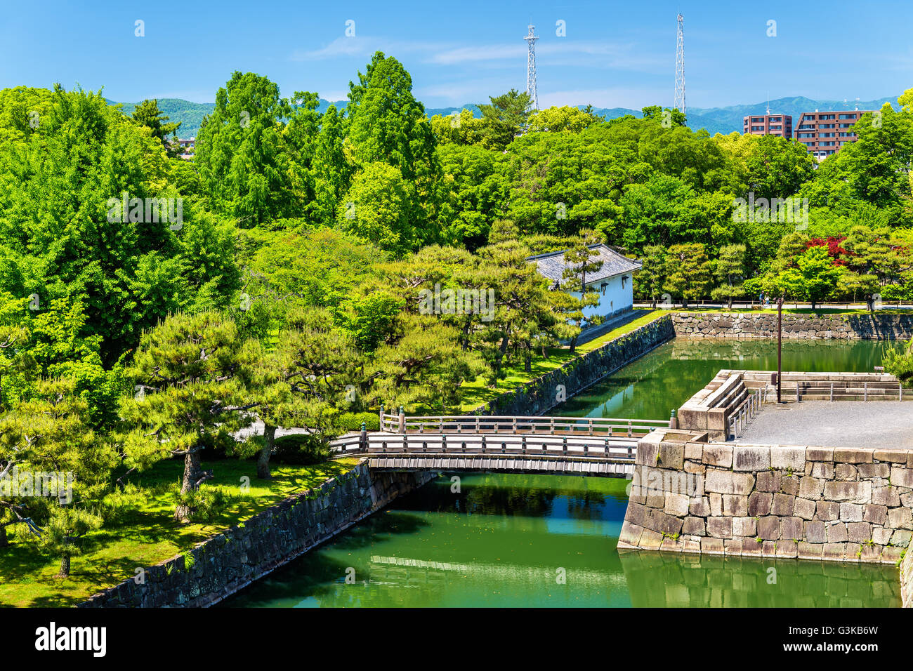 Douves du château de Nijo à Kyoto Banque D'Images