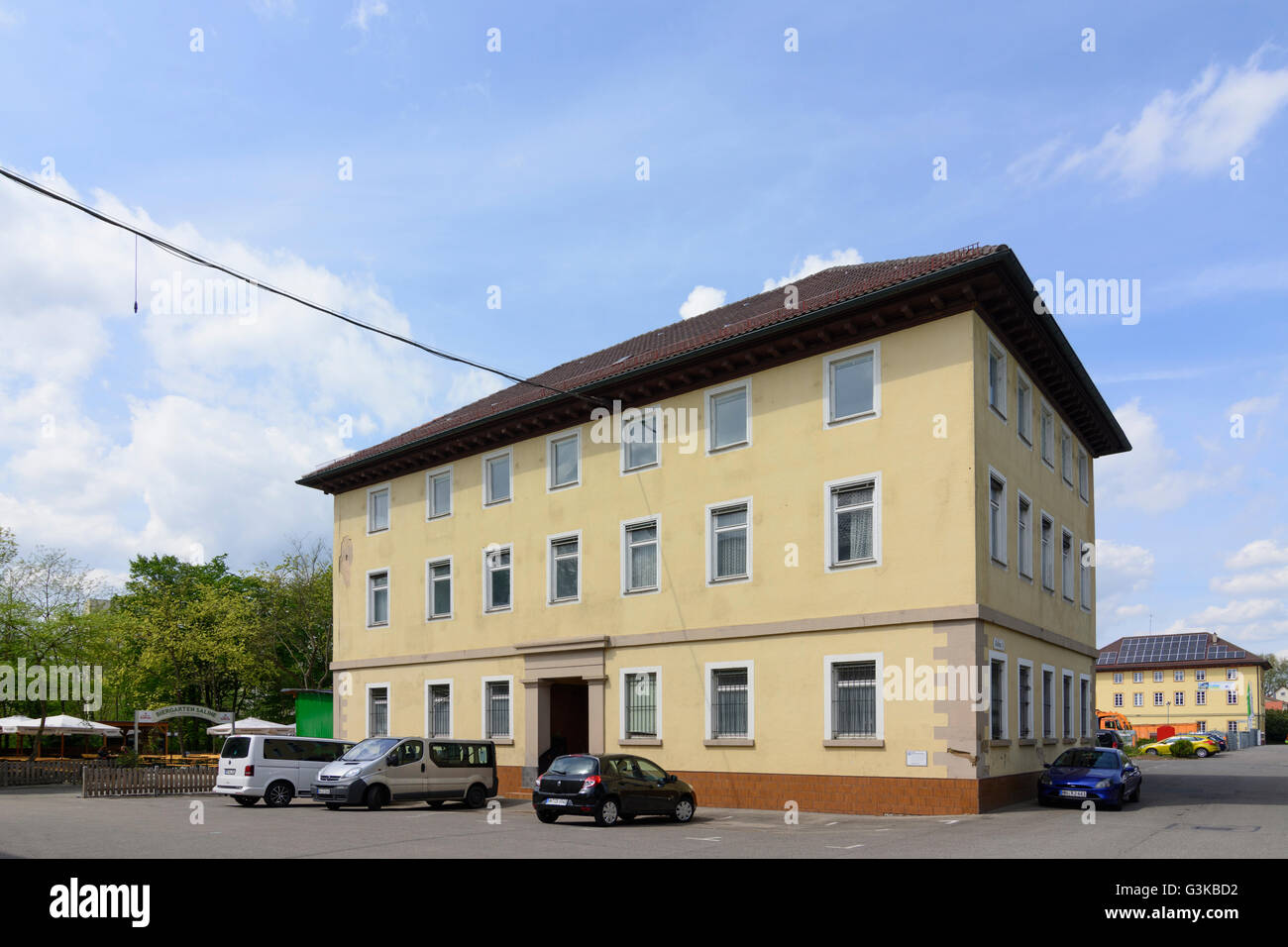 Bâtiment administratif de l'ancienne Saline dans Jagstfeld, Allemagne, Bade-Wurtemberg, Heilbronner Land, Bad Friedrichshall Banque D'Images