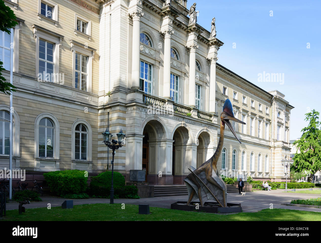 Musée d'histoire naturelle de l'État avec le modèle d'un ptérosaure géant Quetzalcoatlus, Allemagne, Bade-Wurtemberg, Kraichgau-Stromberg, Banque D'Images