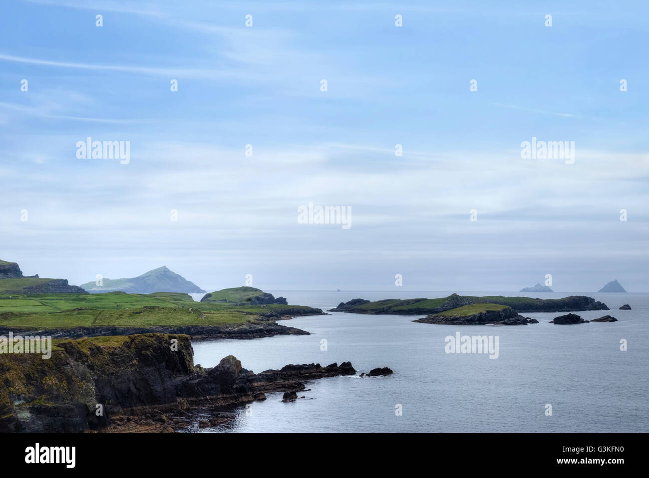 L'île de Valentia, Iveragh, Skellig Ring, Kerry, Irlande, Europe Banque D'Images