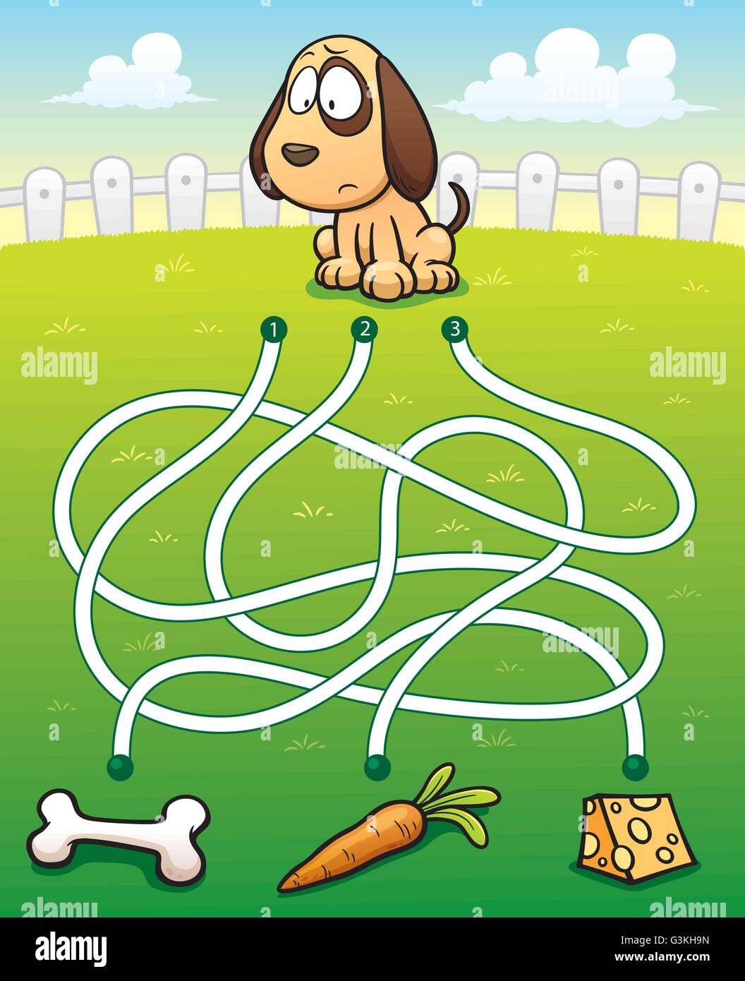 Illustration vecteur de l'éducation jeu de labyrinthe avec de la nourriture pour chiens Illustration de Vecteur