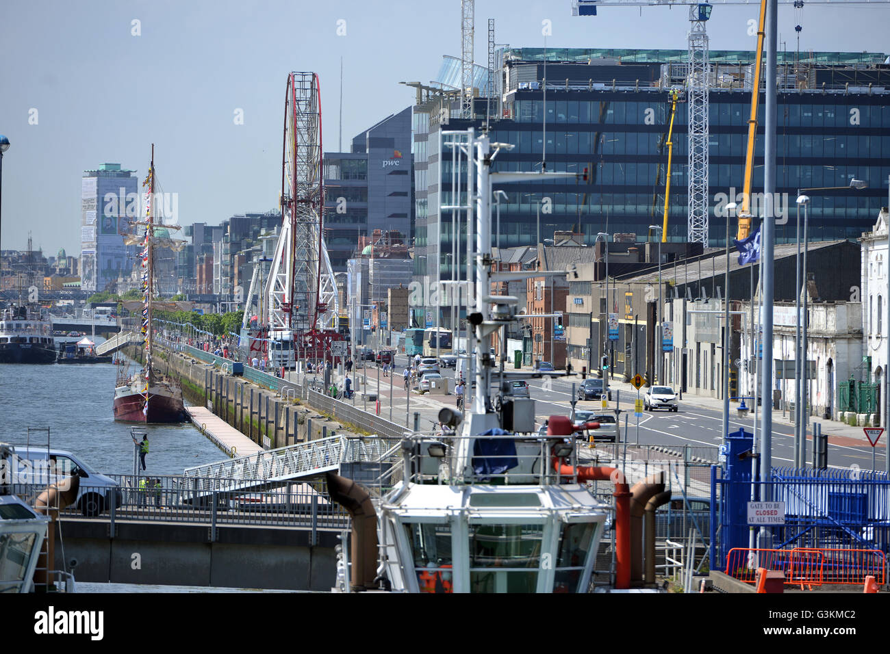 Front de Dublin, North Wall Quay Banque D'Images