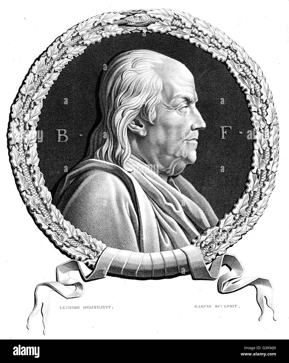 Benjamin Franklin, 1706 - 1790 Banque D'Images