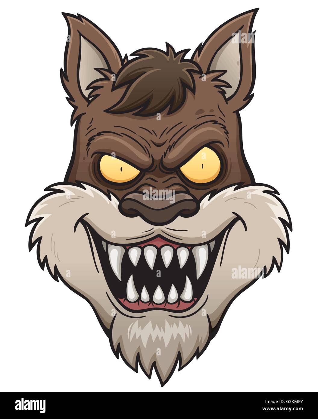 Vector illustration du visage du loup cartoon Illustration de Vecteur