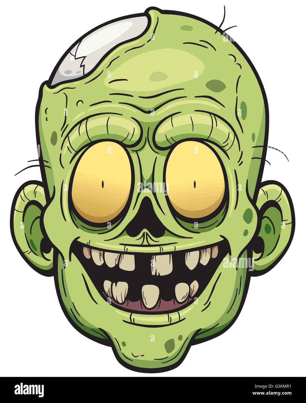 Vector illustration de Cartoon face Zombie Illustration de Vecteur