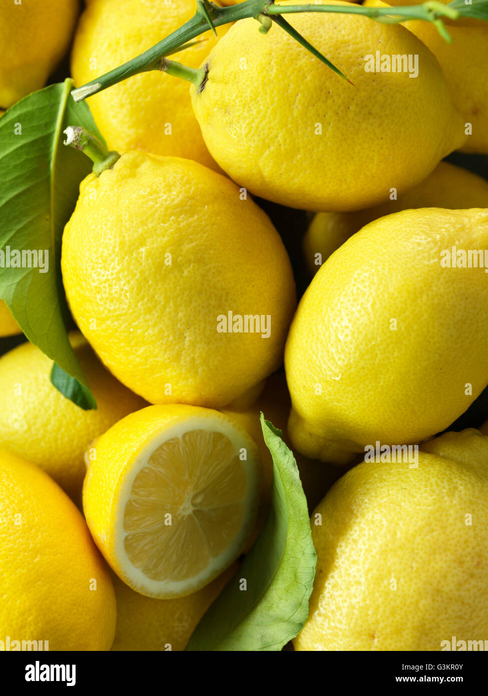 Les citrons, full frame, close-up Banque D'Images