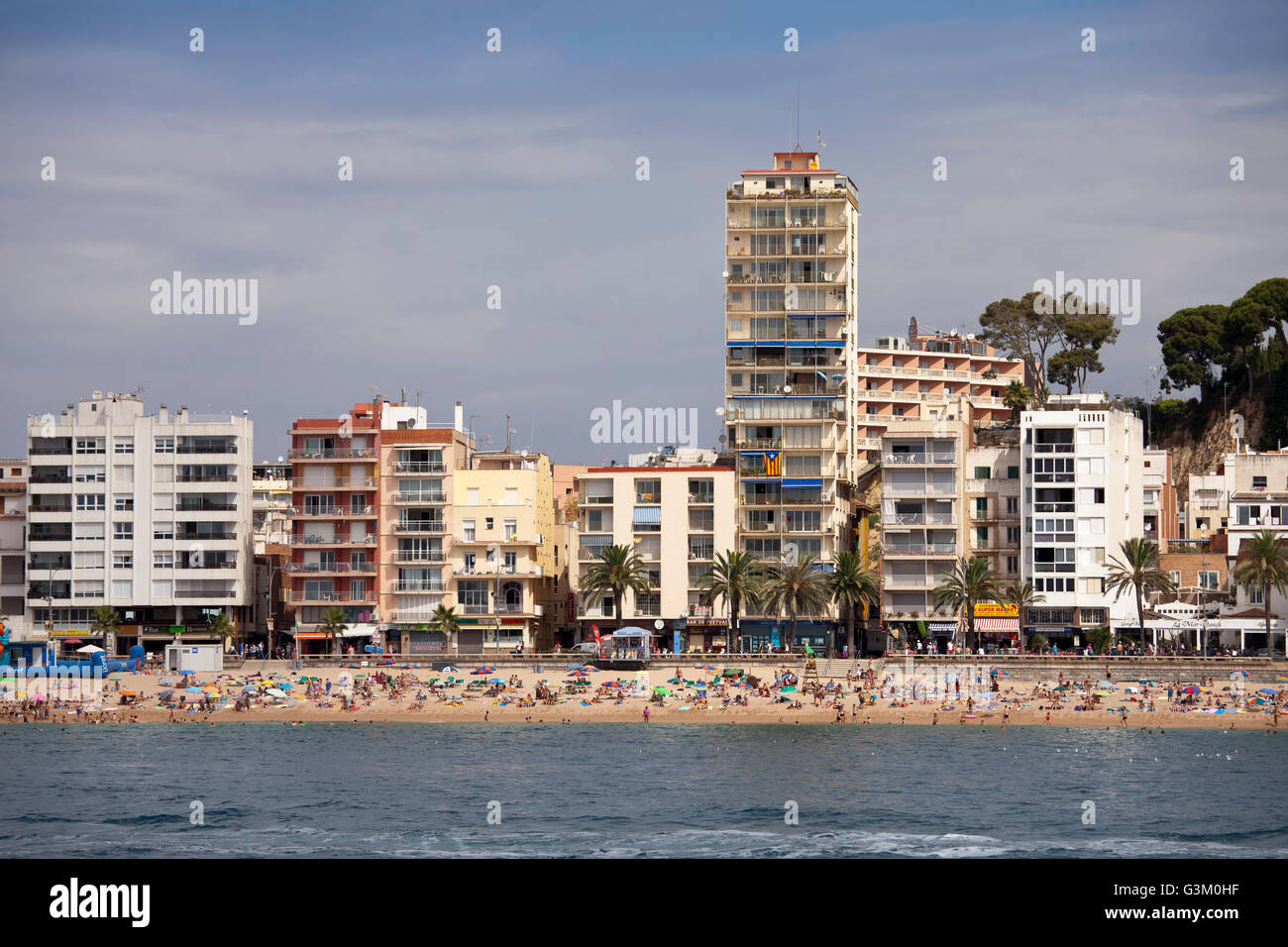 Hôtels avec plage, Lloret de Mar, Costa Brava, Catalogne, Espagne, Europe, PublicGround Banque D'Images