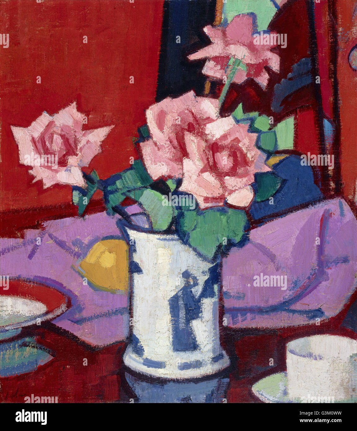 Samuel John Peploe - Roses, Vase chinois Banque D'Images