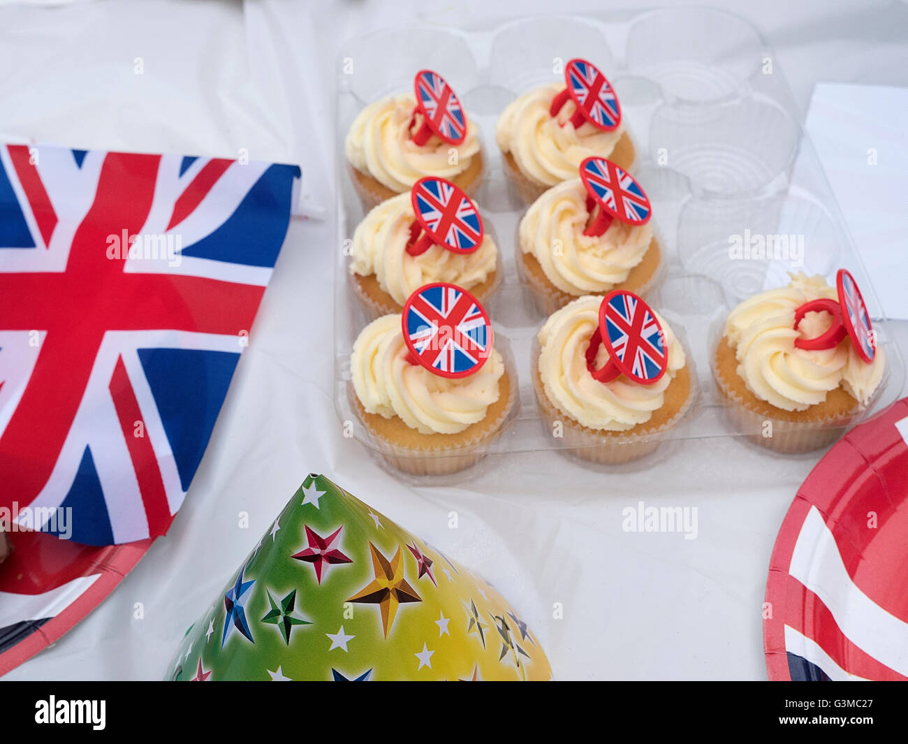 Street party en Birchington Kent pour célébrer le 90e anniversaire de la reine Elizabeth II le 12 juin 2016 Banque D'Images
