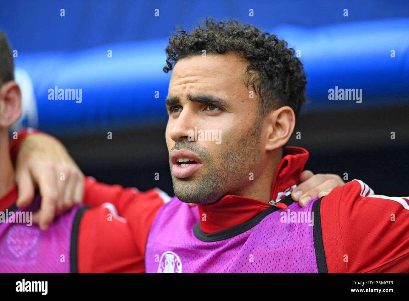 Euro 2016 - Pays de Galles v France : Hal Robson Kanu de galles en photo avant de démarrer au stade de Bordeaux stadium à Bordeaux, France aujourd'hui. Banque D'Images