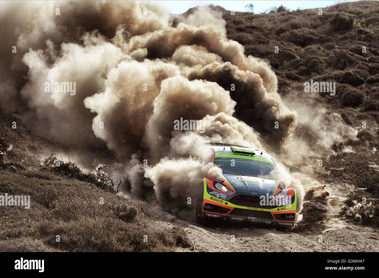 12.06.2016. La Sardaigne, l'Italie, dernier jour de la WRC Rallye de Sardaigne en Italie. Martin Prokop (CZE) et Jan Tomanek (CZE) - Ford Fiesta WRC Banque D'Images