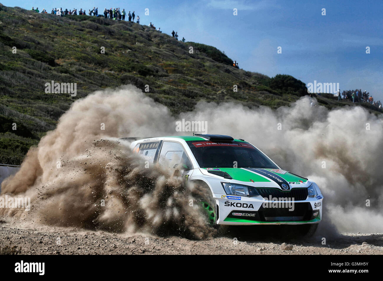 12.06.2016. La Sardaigne, l'Italie, dernier jour de la WRC Rallye de Sardaigne en Italie. Alen Banque D'Images