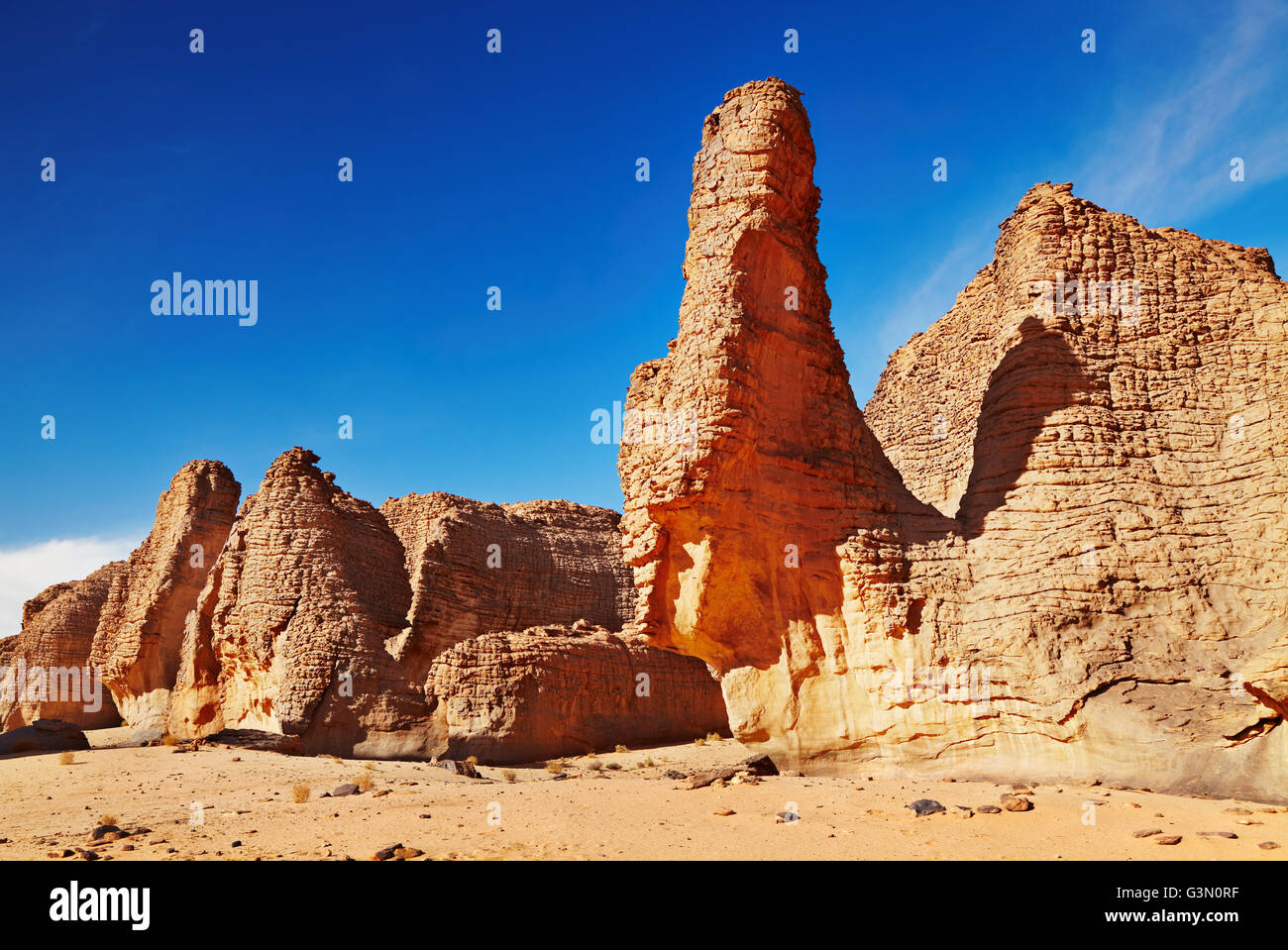 Les roches du désert du Sahara, Tassili N'Ajjer, Algérie Banque D'Images