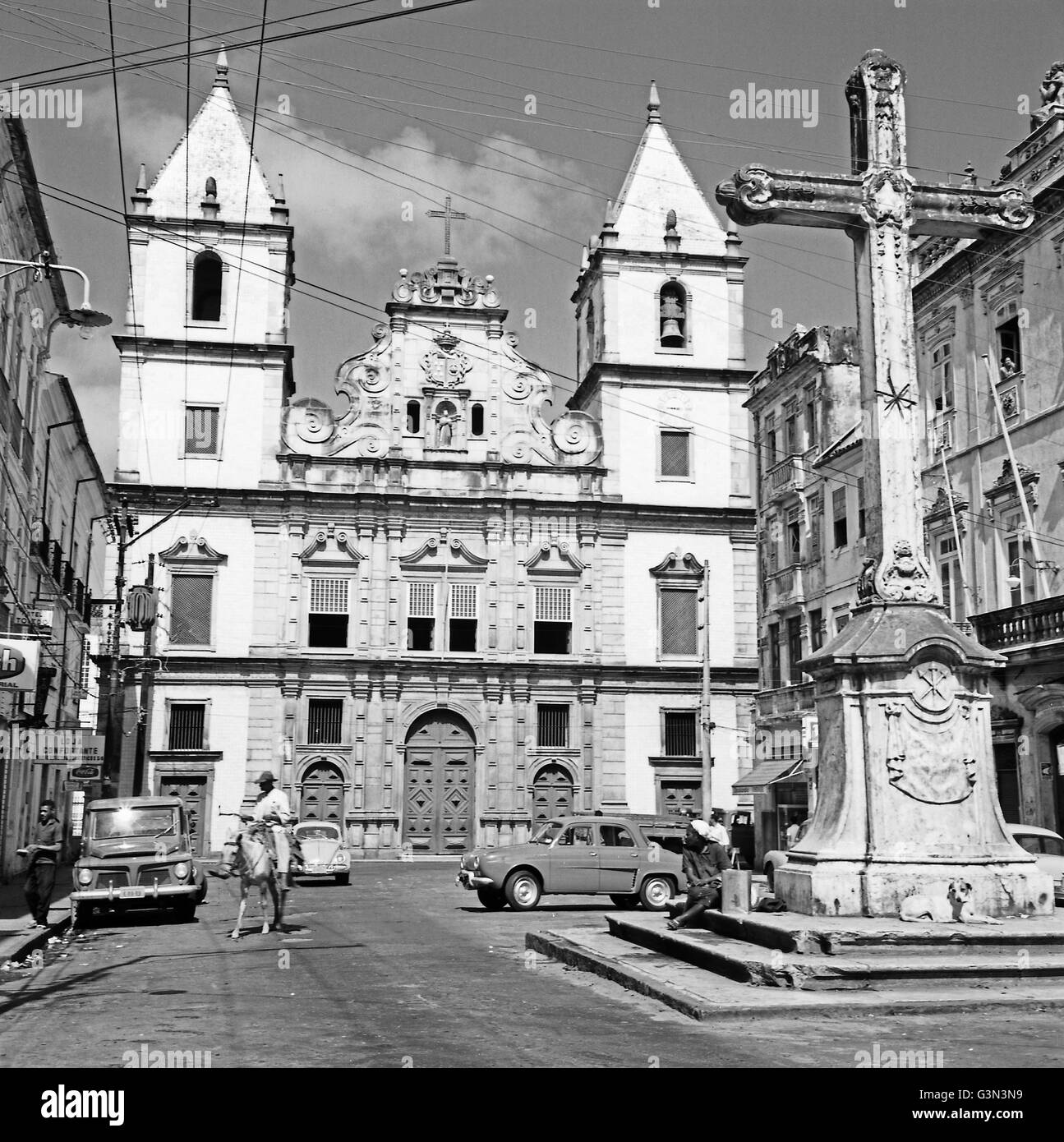 Die Igreja da Ordem Terceira de São Francisco à Salvador, Brésil 1960 er Jahre. L'Igreja da Ordem Terceira de São Francisco au Salvador, le Brésil des années 1960. Banque D'Images