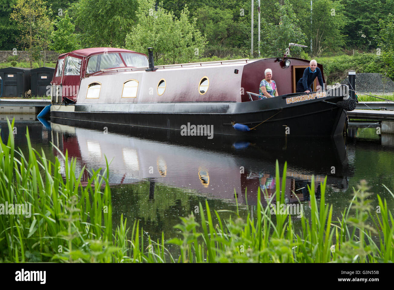 House boat sur Forth et Clyde Canal Banque D'Images