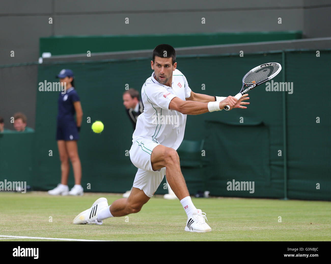 Novak Djokovic, SRB, Wimbledon 2012, profils Têtes de tournoi du Grand Chelem de tennis de l'ITF, Londres, Angleterre, Royaume-Uni Banque D'Images