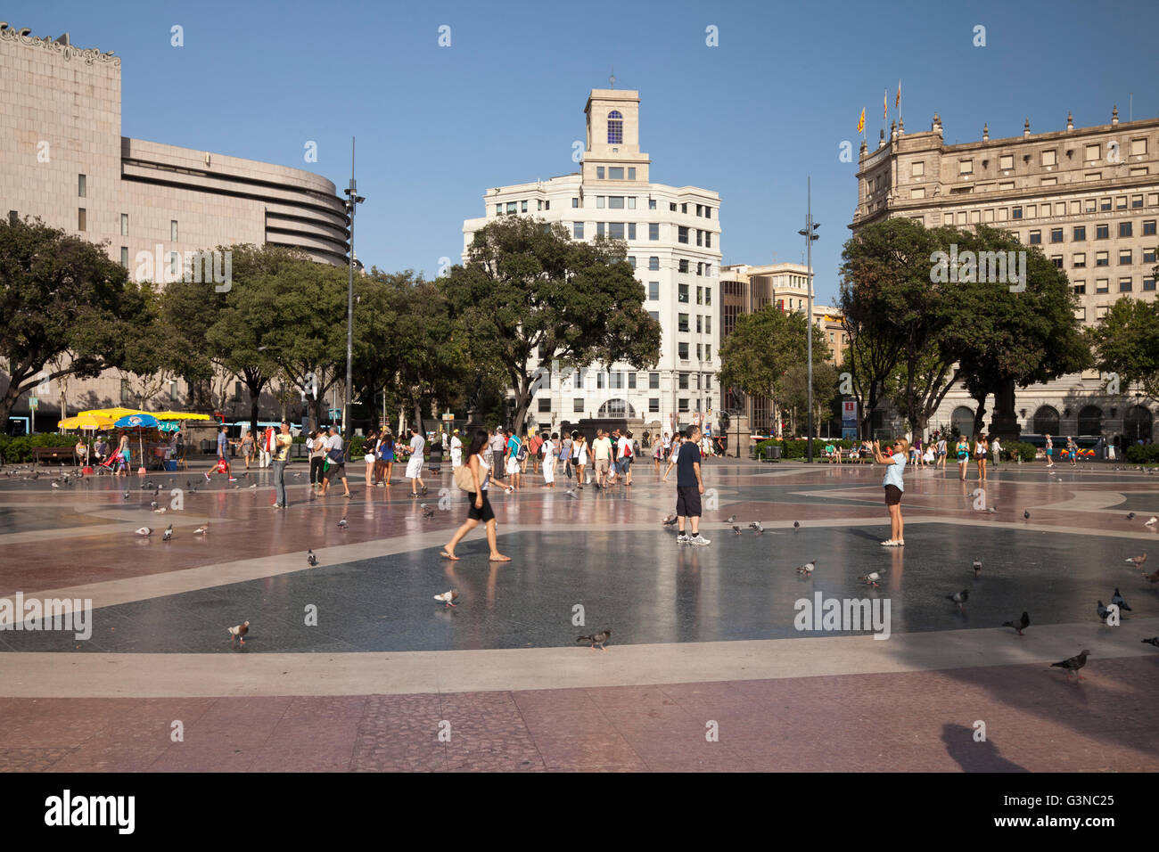 Placa de Catalunya, Barcelone, Catalogne, Espagne, Europe, PublicGround Banque D'Images