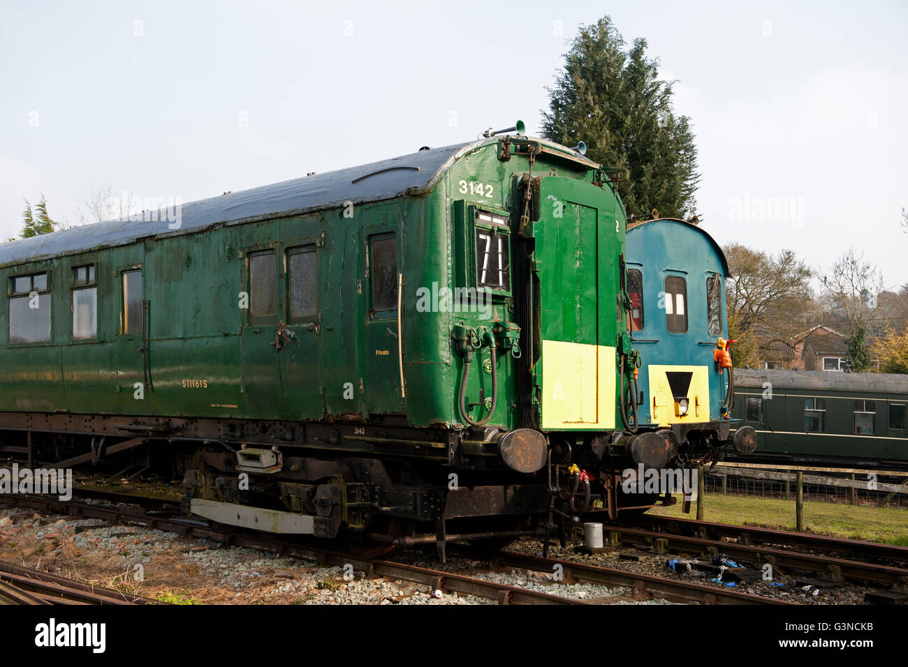 Préservés électrique 4-COR Unit No.3142 sur le chemin de fer est du Kent, Kent UK Banque D'Images