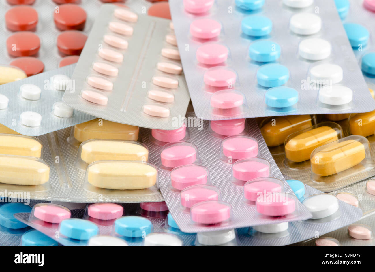 Pilules opioïdes une drogue puissante dépendance Banque D'Images
