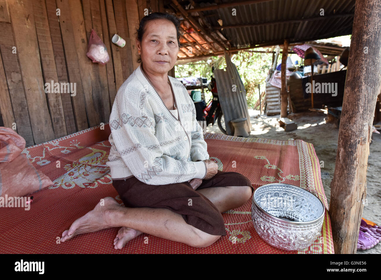 Village de Ban dame laotienne Laos Tchan Banque D'Images