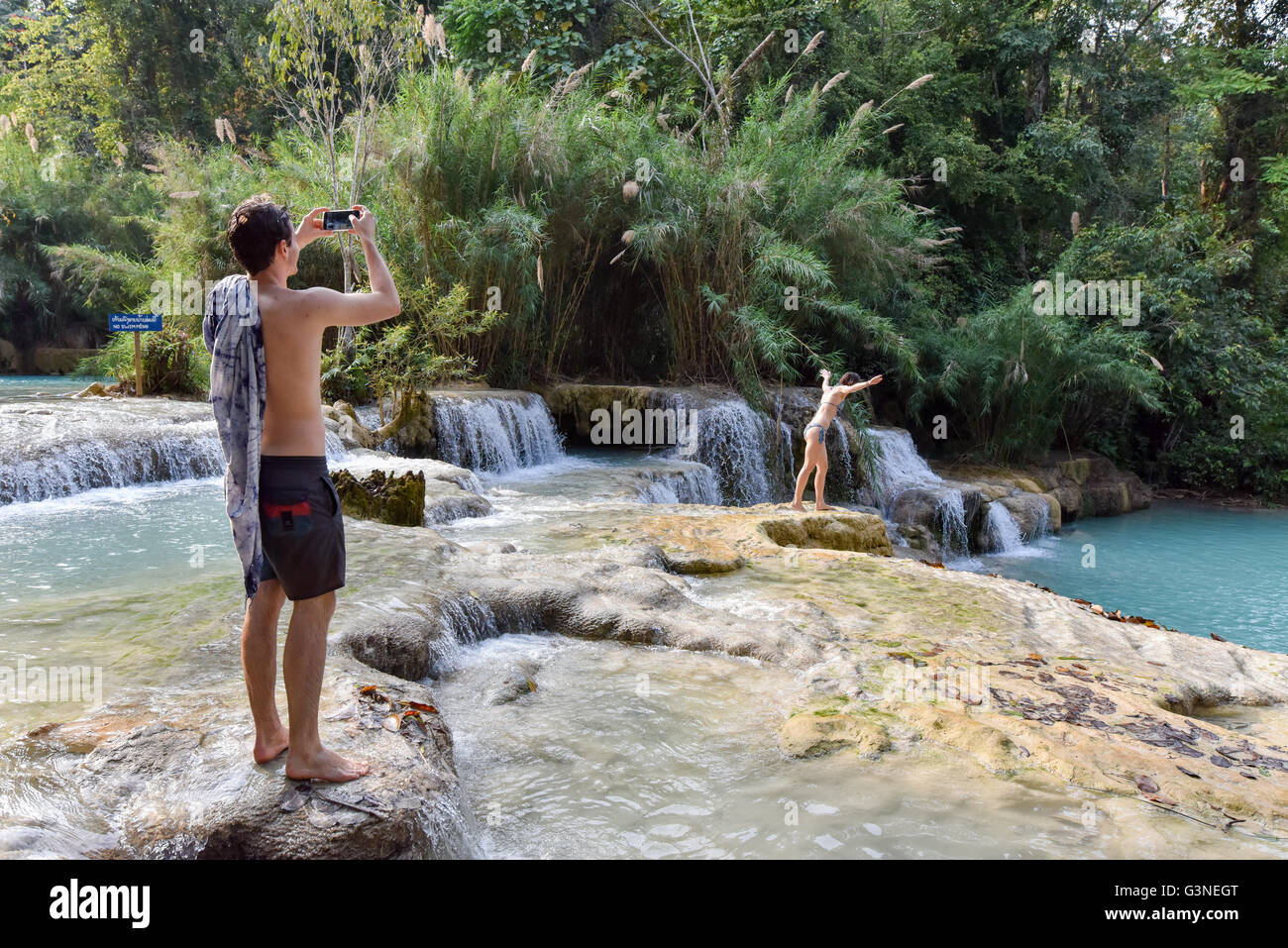 Les touristes de prendre des photos Banque D'Images