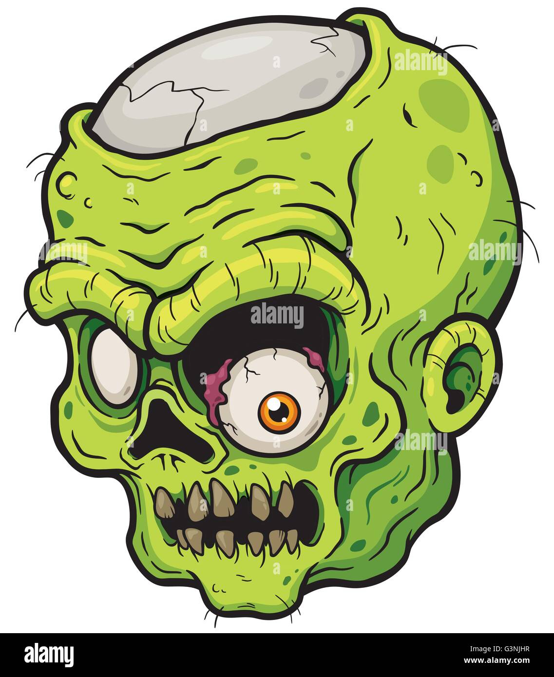 Vector illustration de Cartoon Face Zombie Illustration de Vecteur