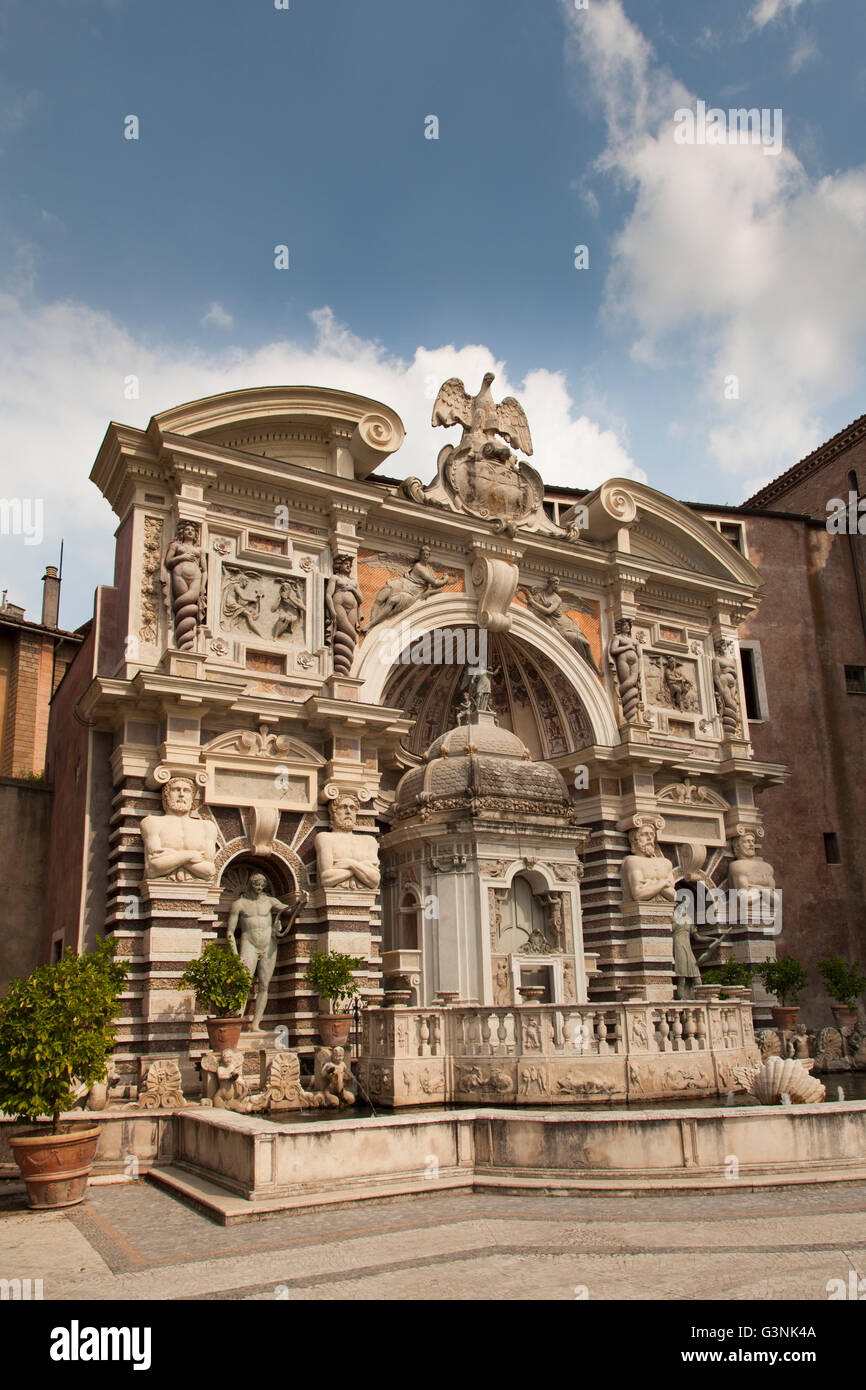 Fontaine de l'Orgue à la Villa d'Este, Tivoli gardens, lazio, Italie, Europe Banque D'Images